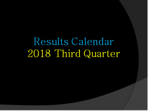 2018 Third Quarter Results - Calendar