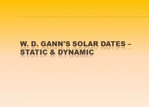 W D Gann Solar Dates feature image